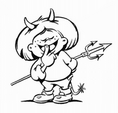 coloriage petit garcon deguise en diable